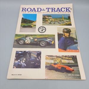 Vintage March 1958 Road & Track Magazine Motor Enthusiasts